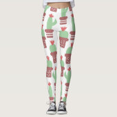 Leggings Motif de plante de cactus moderne en pot (Devant)