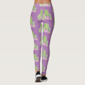 Leggings Motif de plante de pot de cactus à l'aquarelle vio (Dos)