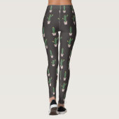 Leggings Motif de plante de pot de cactus mignon (Dos)