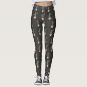 Leggings Motif de plante de pot de cactus mignon (Devant)