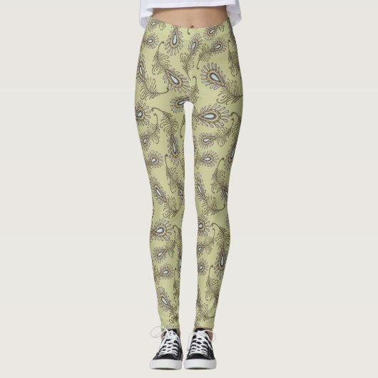 Leggings Motif de plume (Devant)