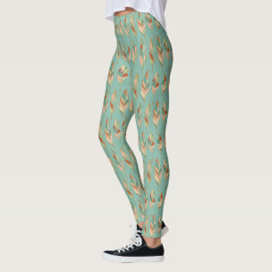 Leggings Motif de plume d'aquarelle d'étape de Geo de