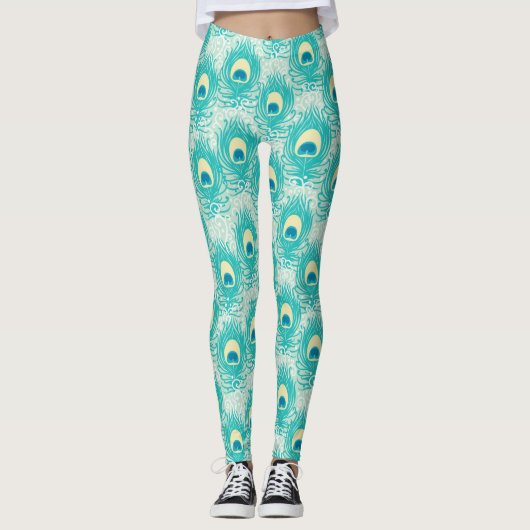 Leggings Motif de plumes de paon (Devant)