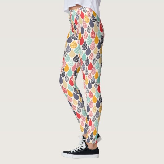 Leggings Motif de point d'art pop Raindrop (Gauche)