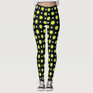 Leggings Motif de point de polka de balle de tennis