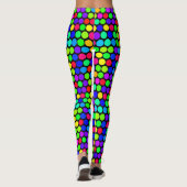 Leggings Motif de point de Polka Neon vibrant (Dos)