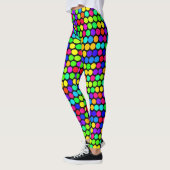 Leggings Motif de point de Polka Neon vibrant (Gauche)