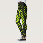 Leggings Motif de point de techno de chaux (Gauche)