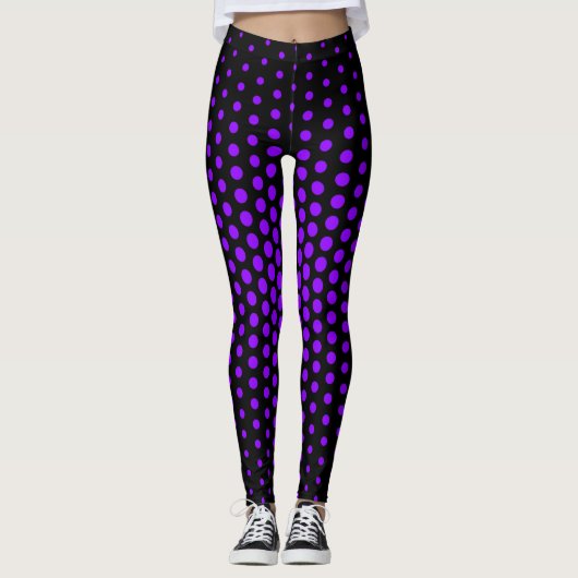 Leggings Motif de point de techno violet (Devant)