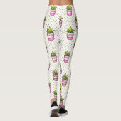 Leggings Motif de point Polka Succulent Aquarelle (Dos)