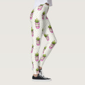 Leggings Motif de point Polka Succulent Aquarelle (Droite)