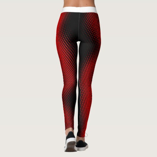 Leggings Motif de point rouge avec nom en gros script sur N (Dos)