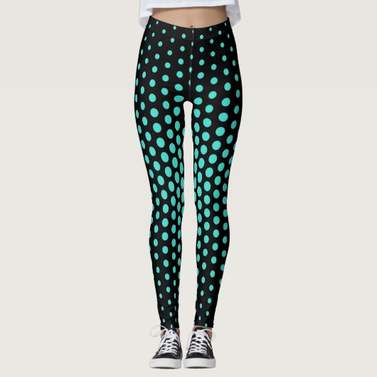 Leggings Motif de point Techno Turquoise (Devant)