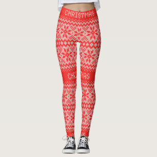 Leggings Motif de pointillé1 rouge/blanc ID208