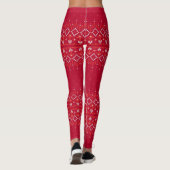 Leggings Motif de pointillé6 rouge ID208 (Dos)