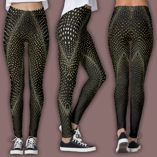 Leggings Motif de points abstraits Similigravure noir et