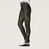 Leggings Motif de points abstraits | Similigravure noir et (Gauche)