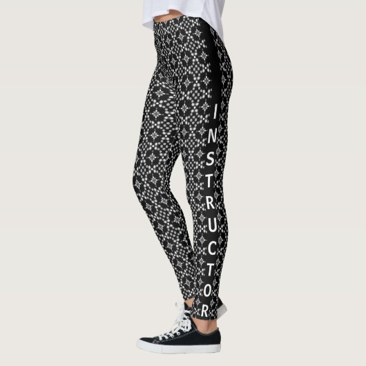 Leggings Motif de points Bokeh monochromes abstraits (Gauche)