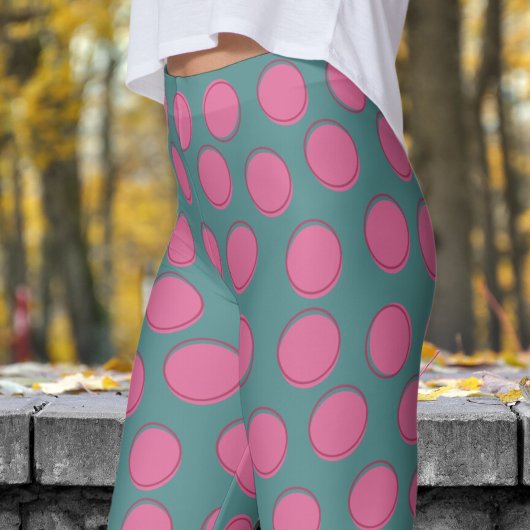 Leggings Motif de points de polka gris moderne