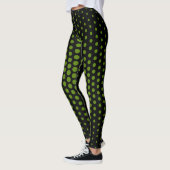 Leggings Motif de points de techno vert (Gauche)