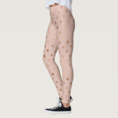 Leggings Motif de points en or rose chic (Gauche)