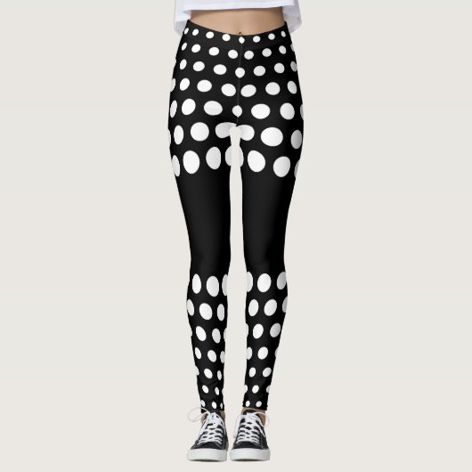 Leggings Motif de points Polka blanc (Devant)