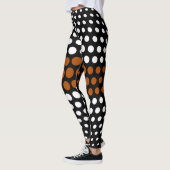 Leggings Motif de points Polka blanc et Brown (Gauche)