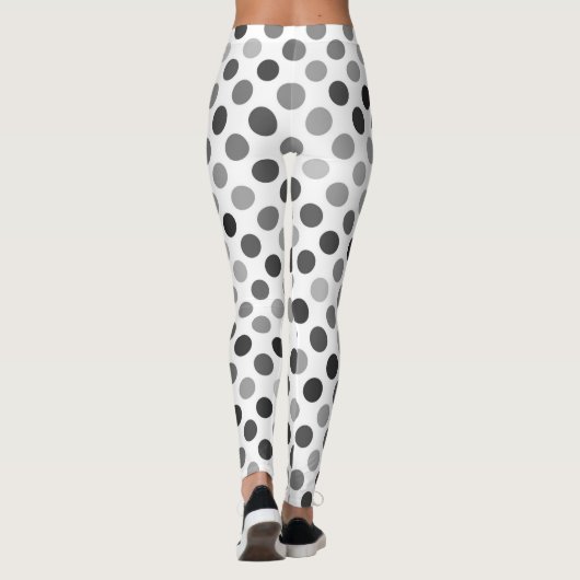 Leggings Motif de points Polka monochrome (points noirs et (Dos)