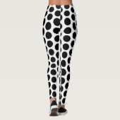 Leggings Motif de points Polka noir et blanc (Dos)