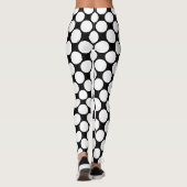Leggings Motif de points Polka noir et blanc Fermer (Dos)