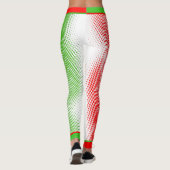 Leggings Motif de points rouge et vert en blanc avec votre  (Dos)