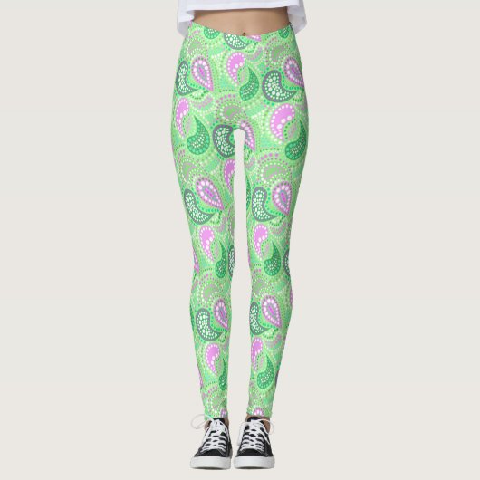 Leggings Motif de pois abstrait de concombres turcs (Devant)