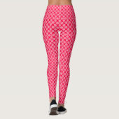 Leggings Motif de pois monochrome rétro rose rouge (Dos)