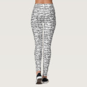 Leggings Motif de poisson noir sur blanc (Dos)