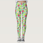 Leggings Motif de pommes d'aquarelle<br><div class="desc">C'est un motif des pommes. Il y a les pommes vertes et rouges. Un est coupé dans la moitié. Il y a également un certain feuille mélangé dans le motif. Les pommes ont été colorées dans l'aquarelle.</div>