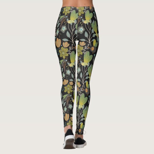 Leggings Motif de printemps foncé (Dos)