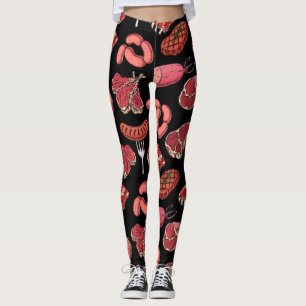 Leggings motif de produits carnés dessinés à la main Leggin