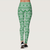 Leggings Motif de pull de Noël moche vert (Dos)