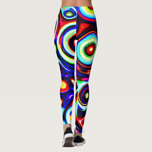 Leggings Motif de pulse de Neon vibrant (Dos)