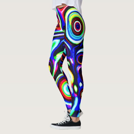 Leggings Motif de pulse de Neon vibrant (Gauche)