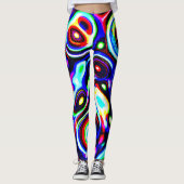 Leggings Motif de pulse de Neon vibrant (Devant)