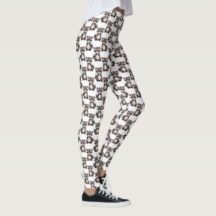 Leggings Motif de Raton Laveur Blanc