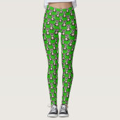 Leggings Motif de Raton Laveur Vert (Devant)