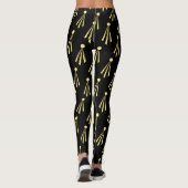 Leggings Motif de rayons Sun Jaune sur noir (Dos)