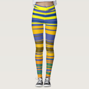 Leggings Motif de rayures colorées abstraites