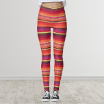 Leggings Motif de rayures colorées vives<br><div class="desc">Motif de rayures colorées vives</div>