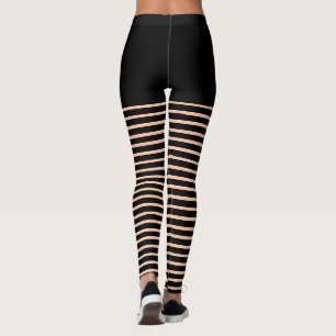 Leggings Motif de rayures noires découpé