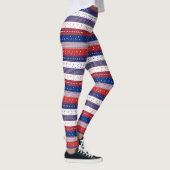 Leggings Motif de rayures patriotiques rouges blanches et b (Droite)