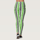 Leggings Motif de rayures vert noir blanc (Dos)