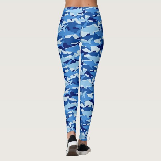 Leggings Motif de requin bleu (Dos)
